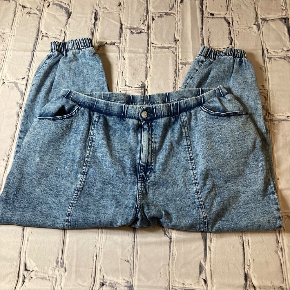 Wild Fable Plus Size Acid Wash Boyfriend Denim Joggers - Size 3X